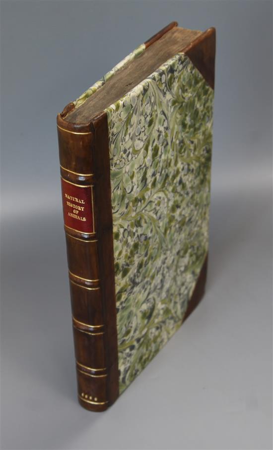 Perrault, Claude - The Natural History of Animals ... folio, rebound quarter calf with marbled boards, lacking